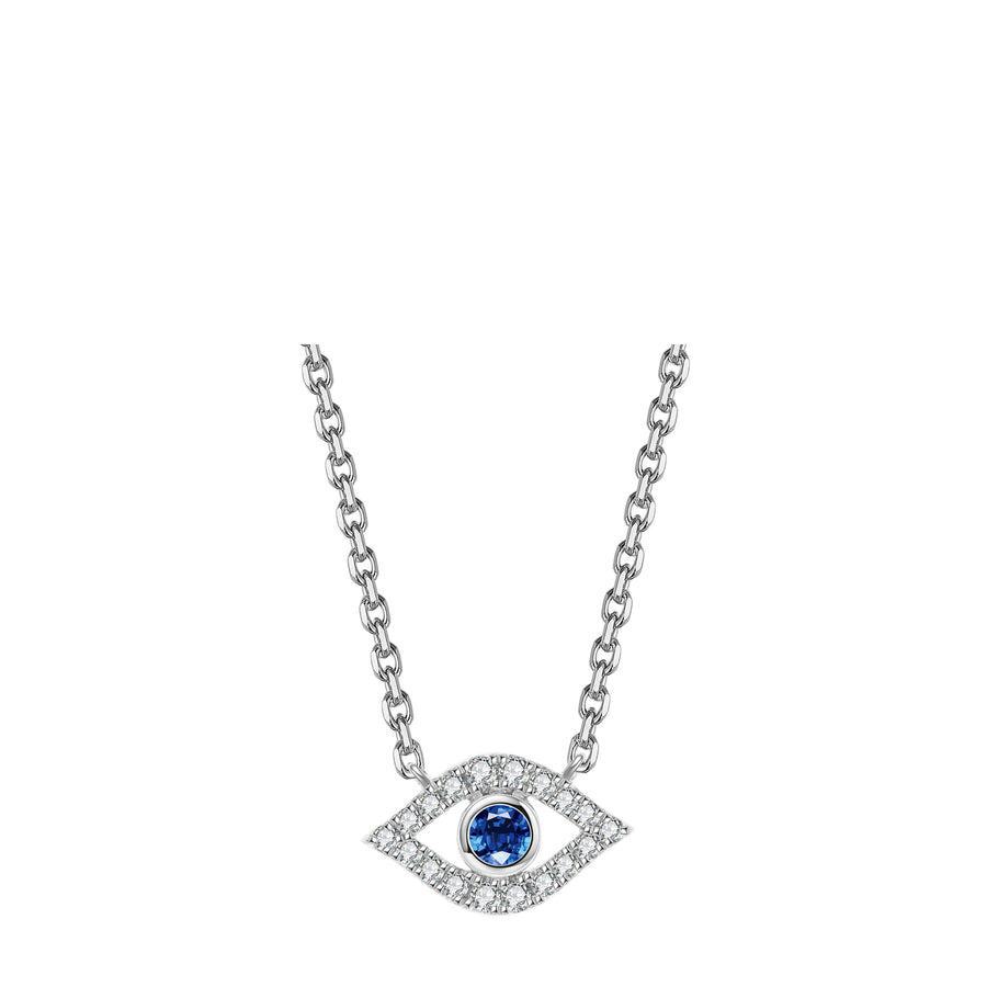 Capri Dreaming® Evil Eye Pendant Necklace | White Gold