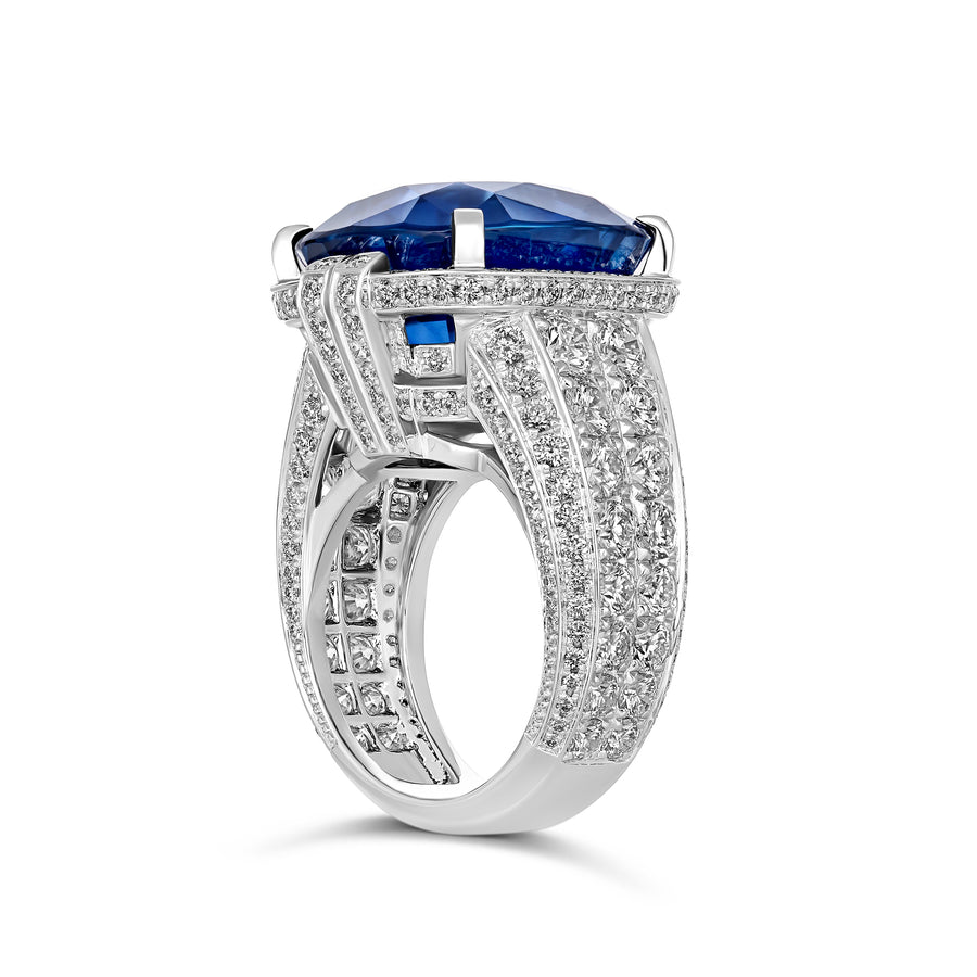 Regal Collection® Cushion Cut Sapphire and Diamond Ring