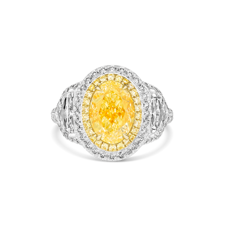 Hello Yellow® Evangelina Oval Diamond Ring | 18K White Gold