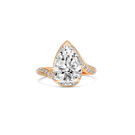 Grandeur Pear Brilliant Cut Diamond Ring | 18K Rose Gold