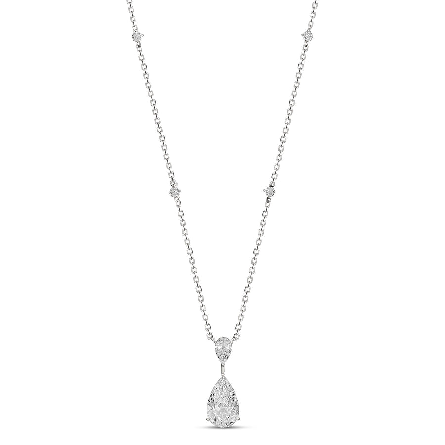 High Jewellery Pear Cut Diamond Pendant Necklace | White Gold