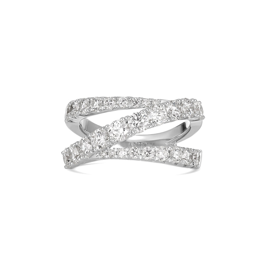 Krisscut Axis Diamond Ring | White Gold