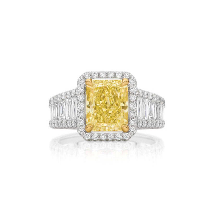 Hello Yellow ™ Natural Fancy Cut Diamond Ring | White Gold