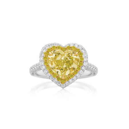 Hello Yellow® Heart Shaped Diamond Ring | 18K White Gold