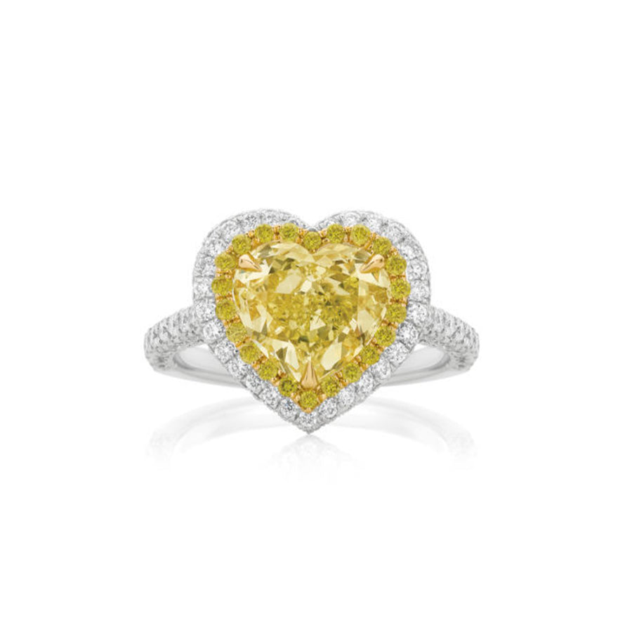 Hello Yellow ™ Heart Shaped Diamond Ring | White Gold