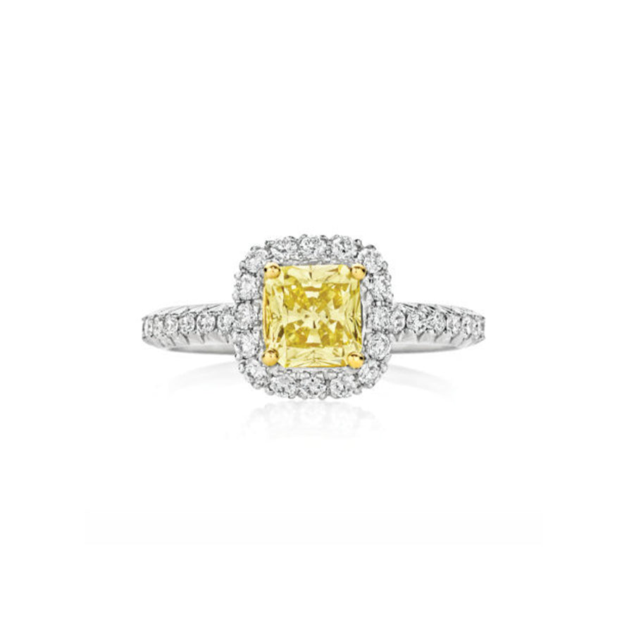 Hello Yellow ™ Diamond Ring with diamond Band | White Gold