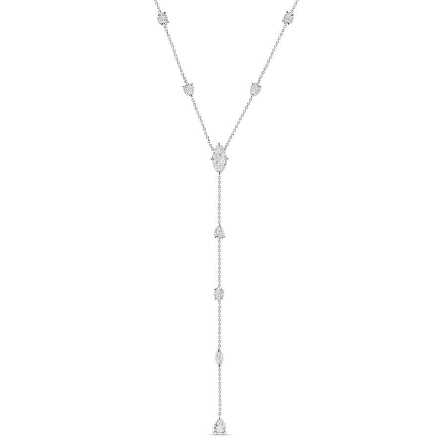 Hot Rocks® Collection Multi Shape Diamond Lariat Necklace | White Gold