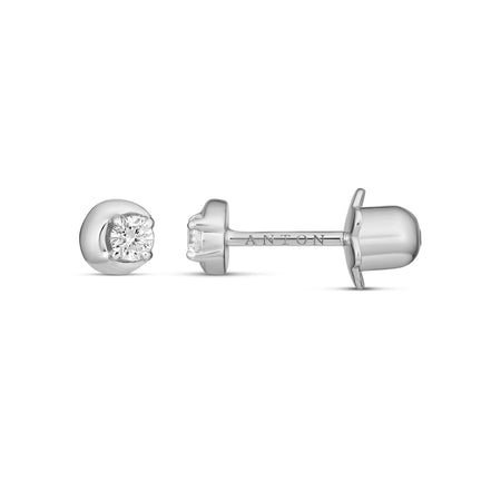 The Little Rocks® Crescent Stud Earrings | 18K White Gold