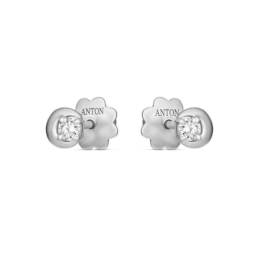 The Little Rocks® Crescent Stud Earrings | 18K White Gold