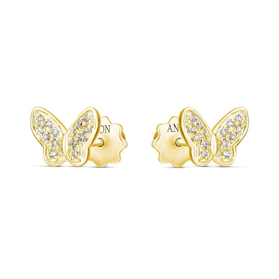 Little Rocks® Butterfly Diamond Stud Earrings | 18K Yellow Gold