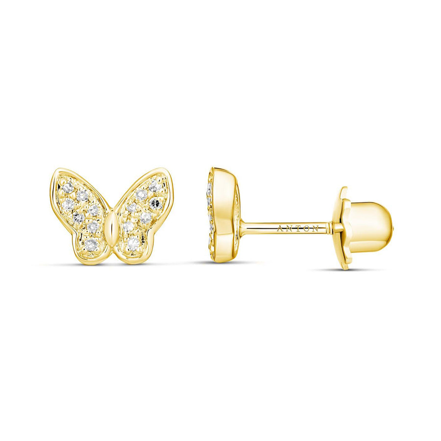 Little Rocks® Butterfly Diamond Stud Earrings | 18K Yellow Gold