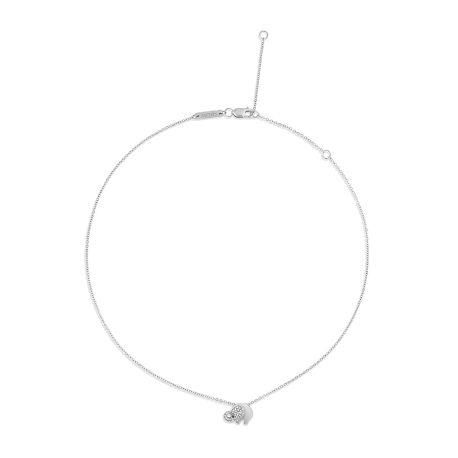 Little Rocks® Elephant Pendant Necklace | 18K White Gold