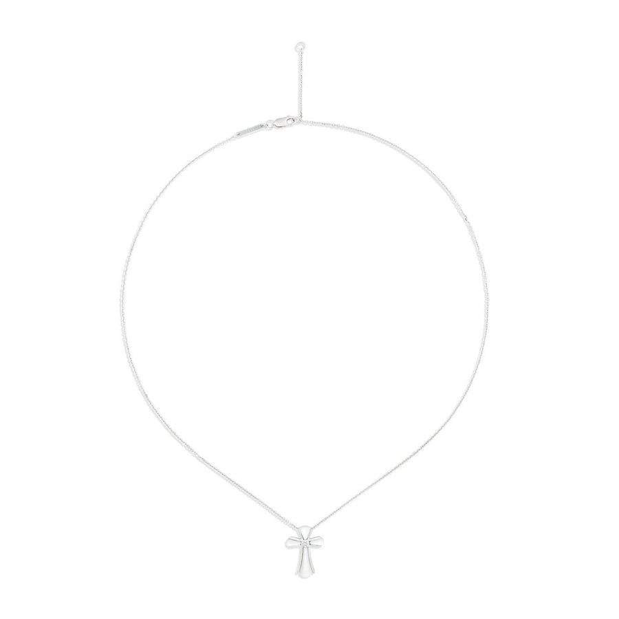 Little Rocks® Cross Pendant Necklace | 18K White Gold