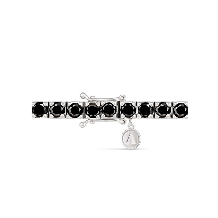 Lux Midnight Black Diamond Tennis Bracelet | 18K White Gold