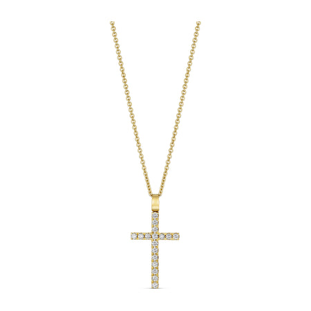Lux Diamond Cross Necklace | 18K Yellow Gold