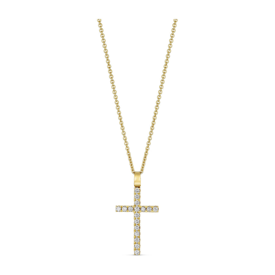 Lux Diamond Cross Necklace | 18K Yellow Gold
