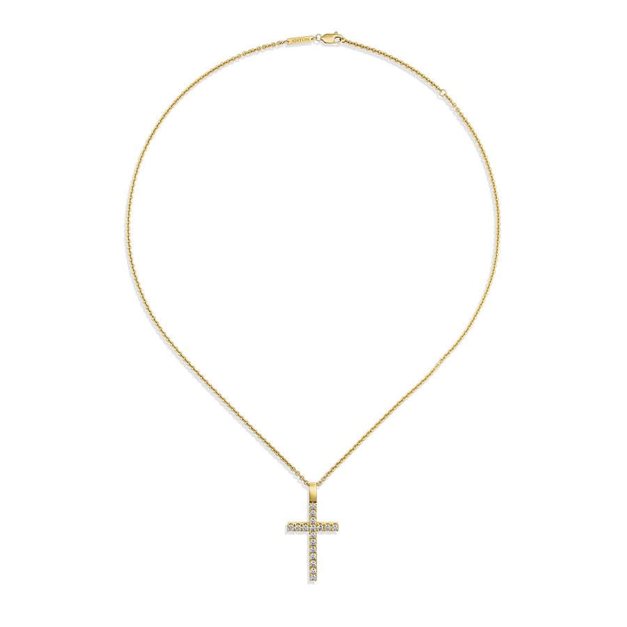 Lux Diamond Cross Necklace | 18K Yellow Gold