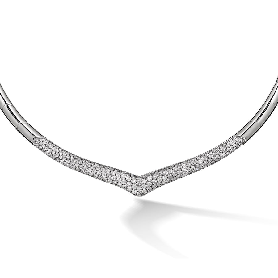 Artisan Diamond Collier Necklace | White Gold