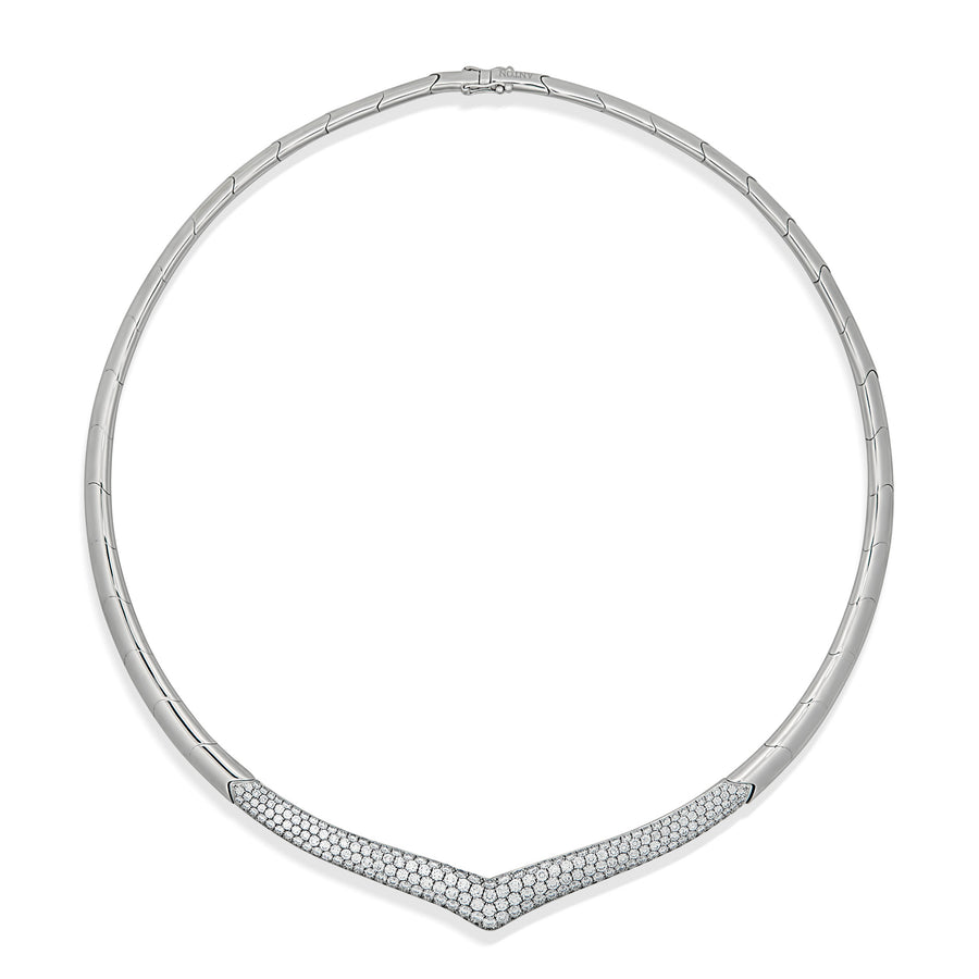 Artisan Diamond Collier Necklace | White Gold