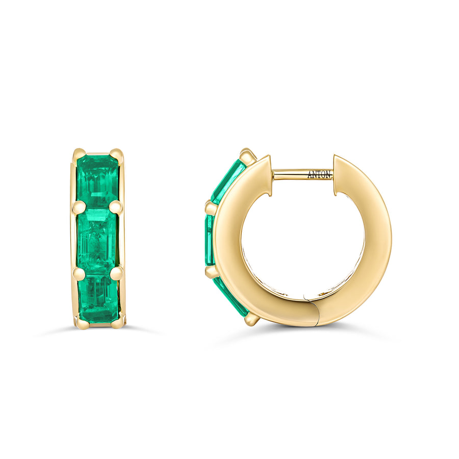 Capri Dreaming® Emerald Gemstone Small Huggies | Yellow Gold