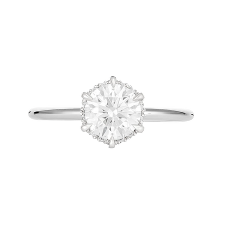 Victoria Round Brilliant Cut Engagement Ring | Platinum