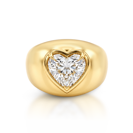 Luminous Heart Brilliant Cut Ring | 18k Yellow Gold