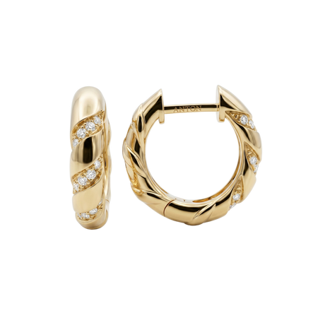Capri Dreaming® Twist Diamond Huggies | 18K Yellow Gold