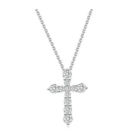 Valentina | Diamond Cross Necklace White Gold