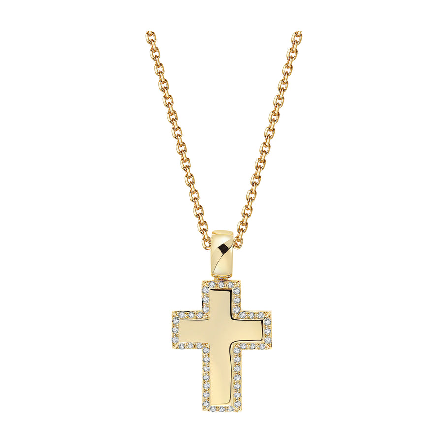 Izzy Diamond Cross Necklace | Yellow Gold