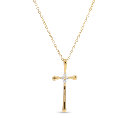 Capri Dreaming® Cluster Diamond Cross Necklace | 18K Yellow Gold