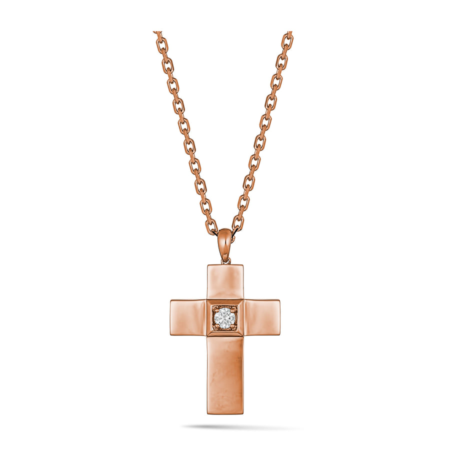 Rosaleigh Large Diamond Cross Necklace | Yellow Gold