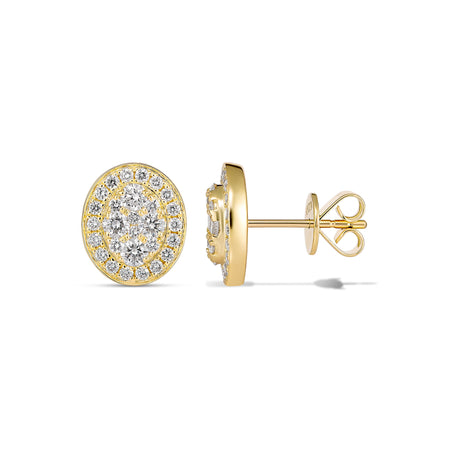 Promise Oval Diamond Studs | Yellow Gold
