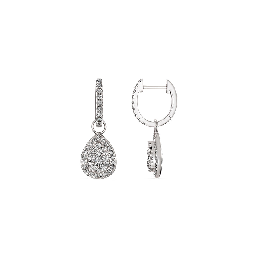 Promise Pear Shape Diamond Drop Earrings | White Gold