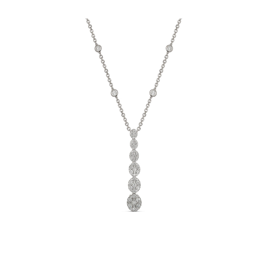 Promise Oval Drop Pendant Necklace | White Gold