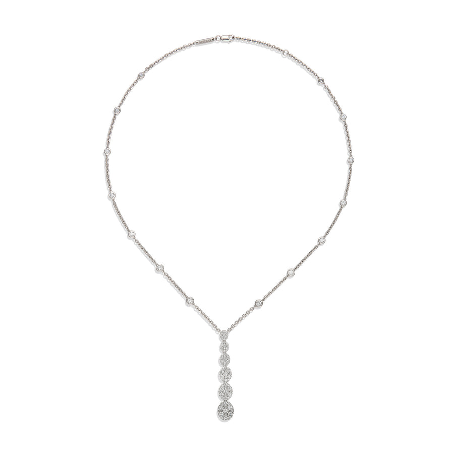 Promise Oval Drop Pendant Necklace | White Gold