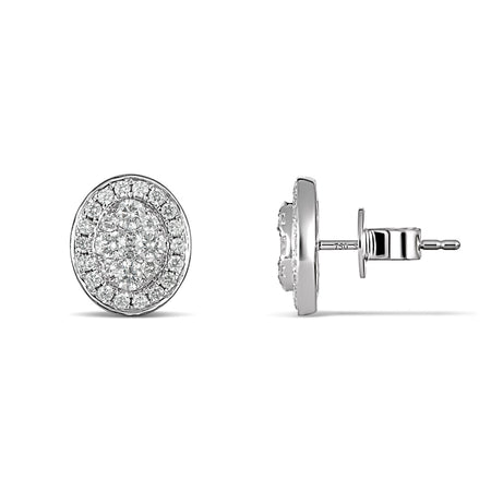 Promise Oval Diamond Studs | White Gold