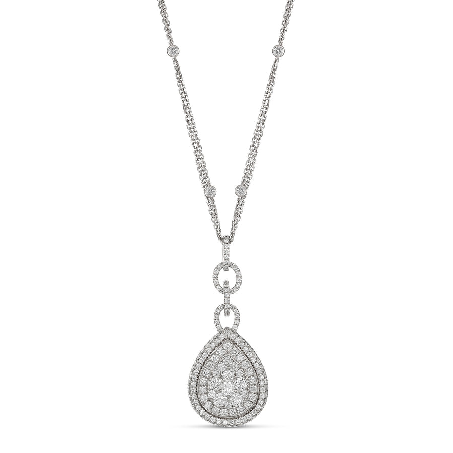 Promise Pear Diamond Drop Pendant | White Gold