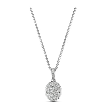 Promise Oval Shape Diamond Pendant | White Gold