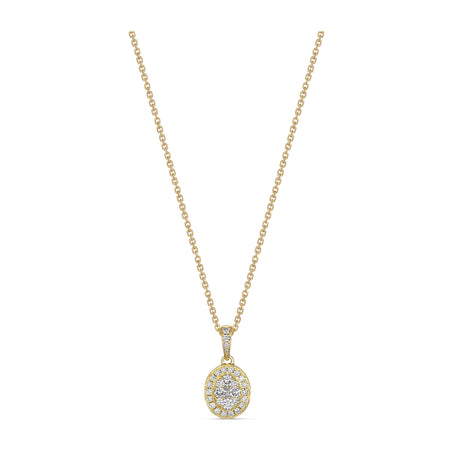 Promise Oval Shape Diamond Pendant | Yellow Gold