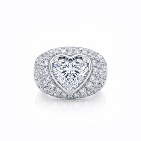 Luminous Heart Brilliant Cut Ring | Platinum