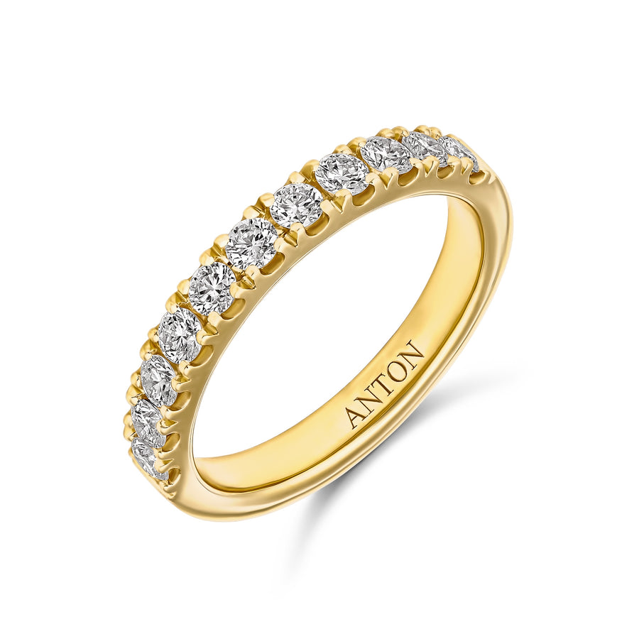 Lux Round Brilliant Cut Diamond Wedding Band | 18K Yellow Gold