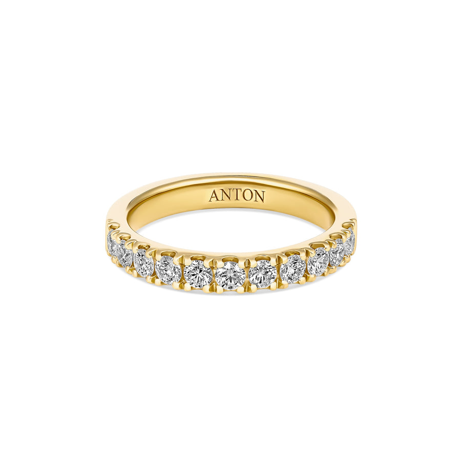 Lux Round Brilliant Cut Diamond Wedding Band | 18K Yellow Gold