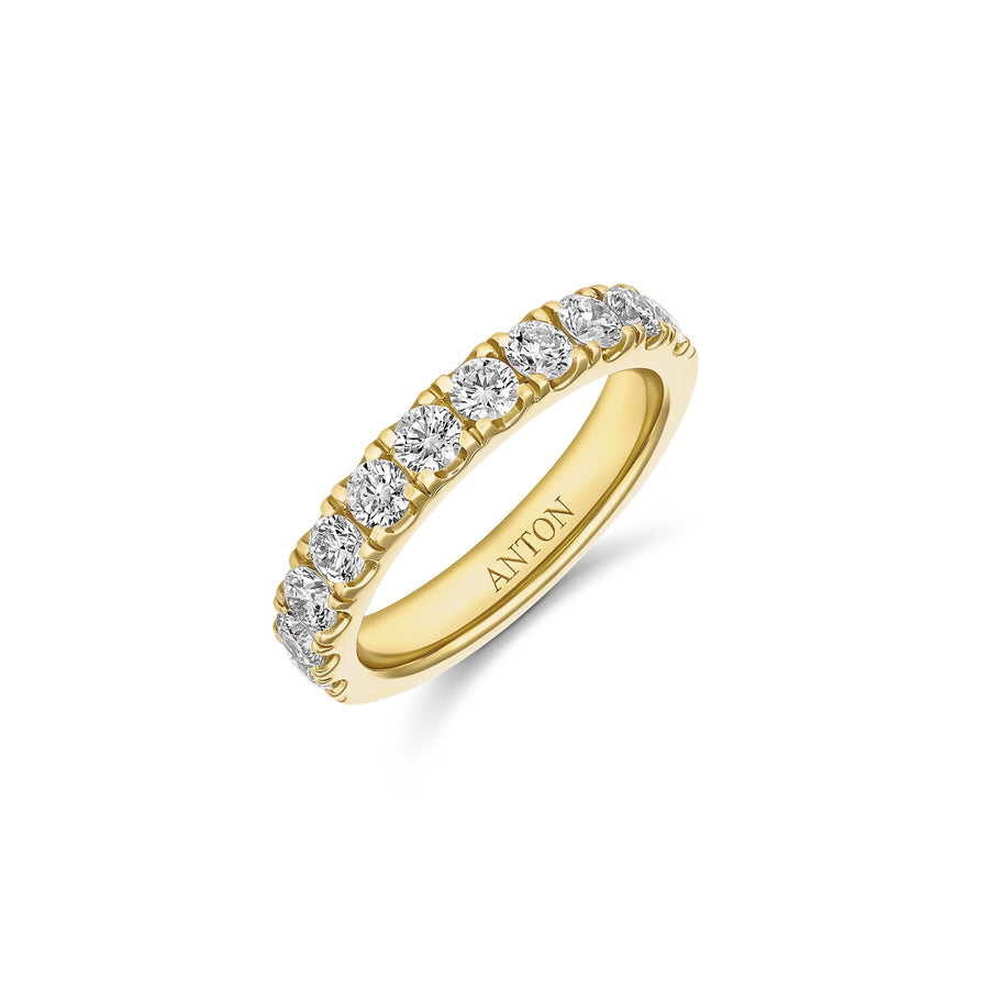 Wedding Lux Round Brilliant Cut Diamond Ring | 18K Yellow Gold