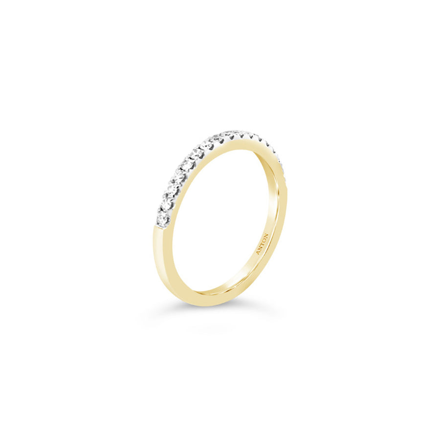 Wedding Round Brilliant Cut Diamond Band | Yellow Gold