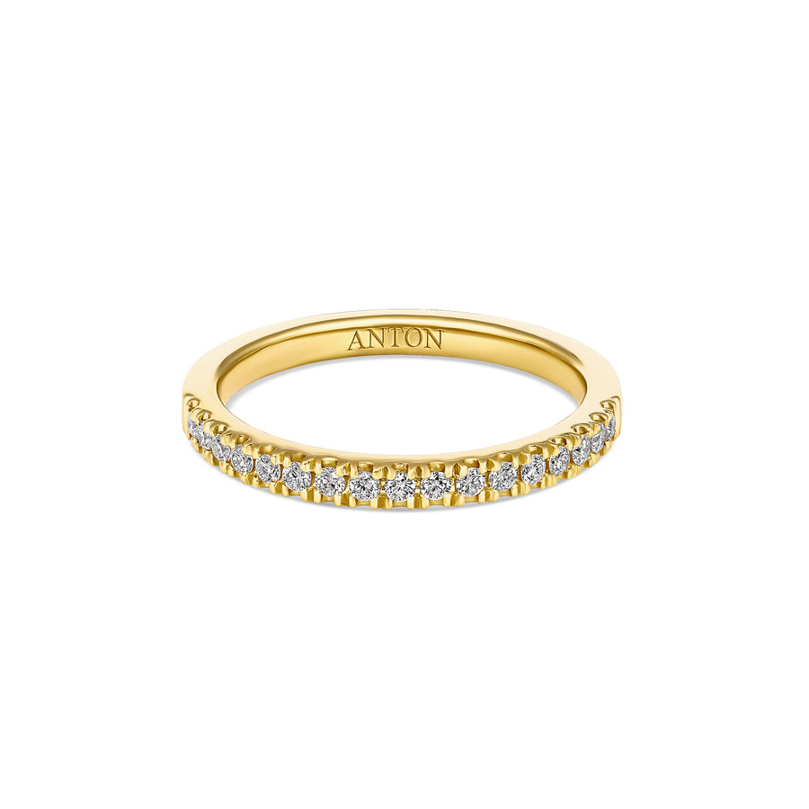 Lux Round Brilliant Cut Diamond Wedding Band | 18K Yellow Gold