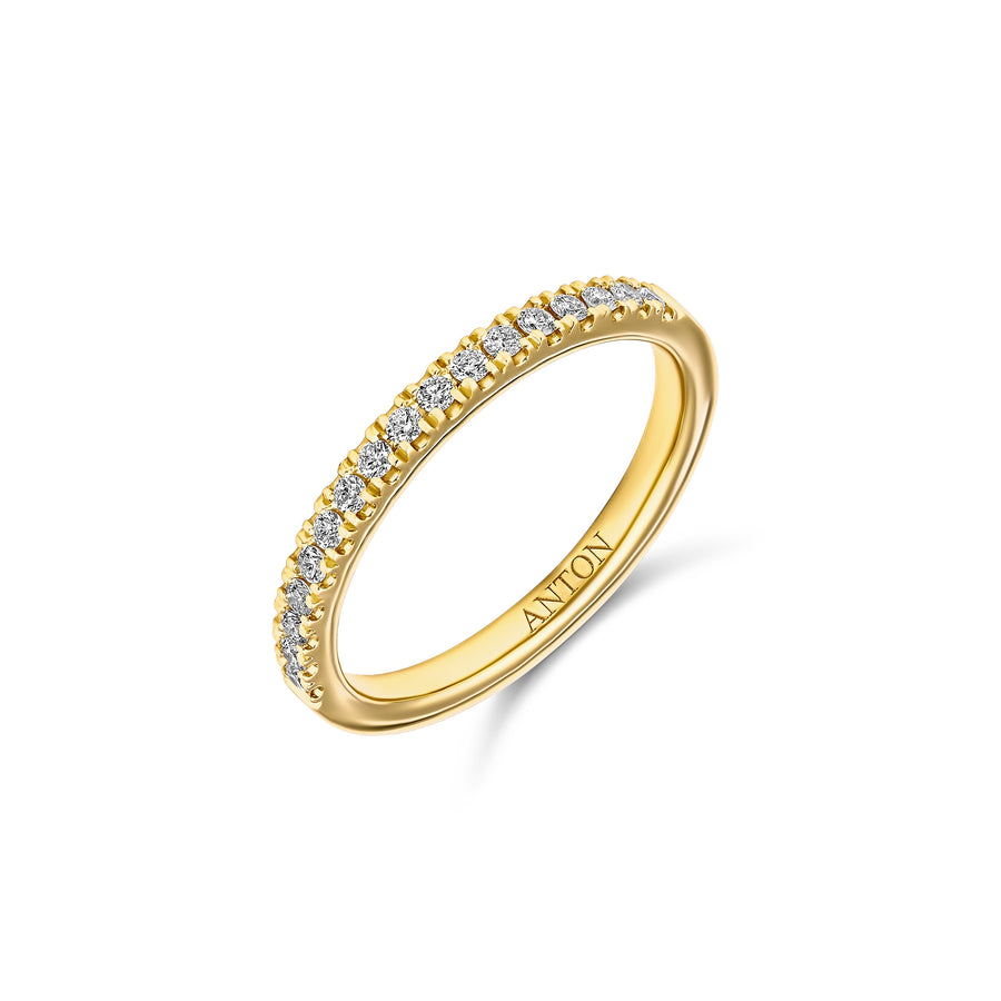 Lux Round Brilliant Cut Diamond Wedding Band | 18K Yellow Gold