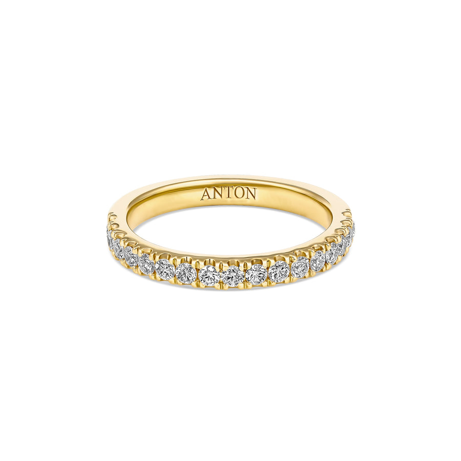 Lux Round Brilliant Cut Diamond Wedding Band | 18K Yellow Gold