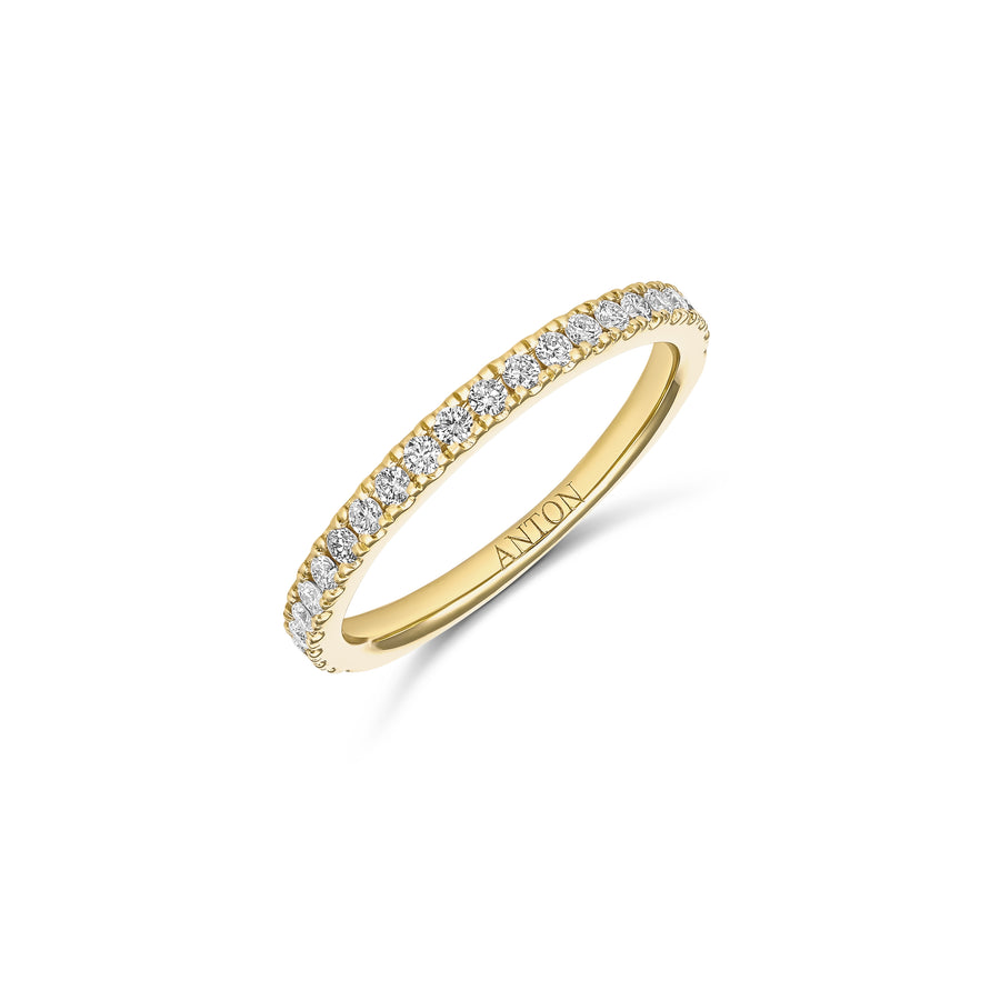 Wedding Lux Round Brilliant Cut Diamond Band | 18K Yellow Gold