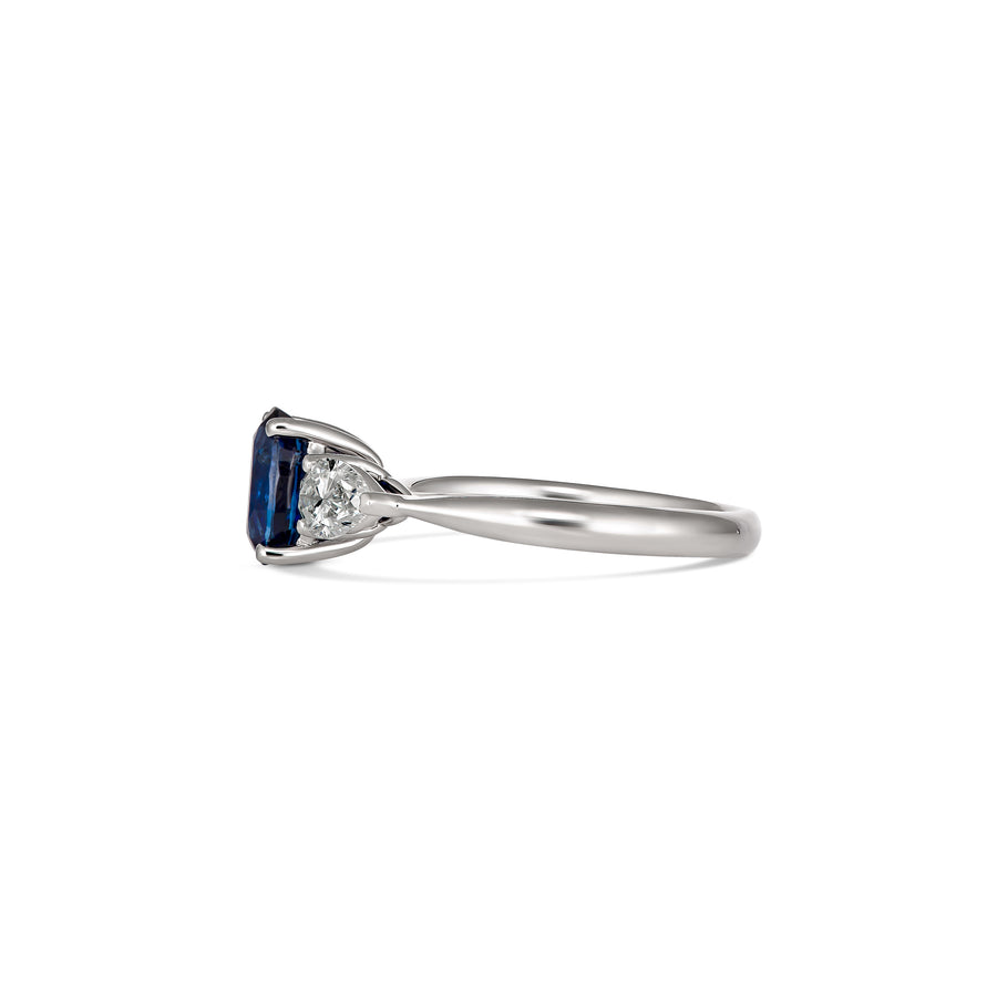 Regal Collection® Three Stone Blue Sapphire and Diamond Ring | White Gold