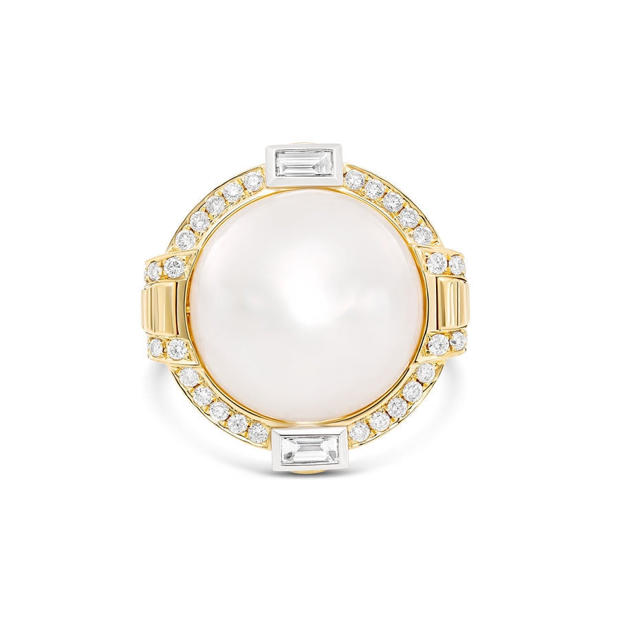 Artisan South Sea Pearl and Diamond Ring